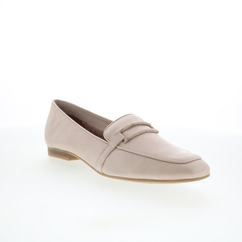 Miz Mooz Ziya Womens Beige Leather Slip On Loafer Flats Shoes