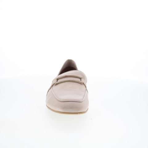 Miz Mooz Ziya Womens Beige Leather Slip On Loafer Flats Shoes