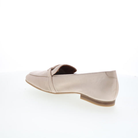 Miz Mooz Ziya Womens Beige Leather Slip On Loafer Flats Shoes