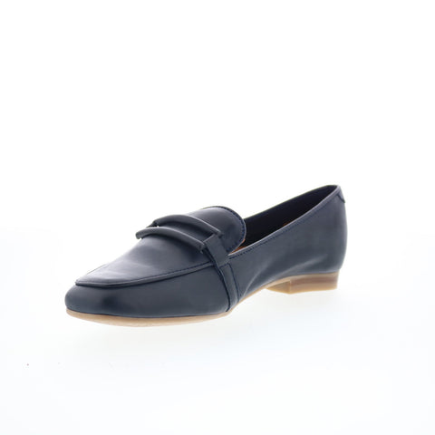 Miz Mooz Ziya Womens Blue Leather Slip On Loafer Flats Shoes