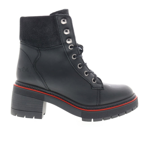 Bos. & Co. Zoa Womens Black Leather Lace Up Casual Dress Boots