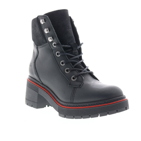 Bos. & Co. Zoa Womens Black Leather Lace Up Casual Dress Boots