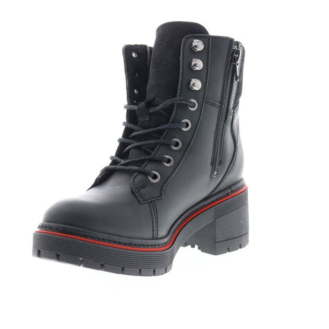 Bos. & Co. Zoa Womens Black Leather Lace Up Casual Dress Boots