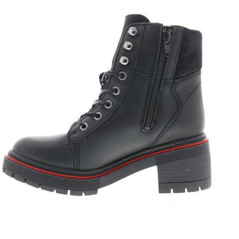 Bos. & Co. Zoa Womens Black Leather Lace Up Casual Dress Boots