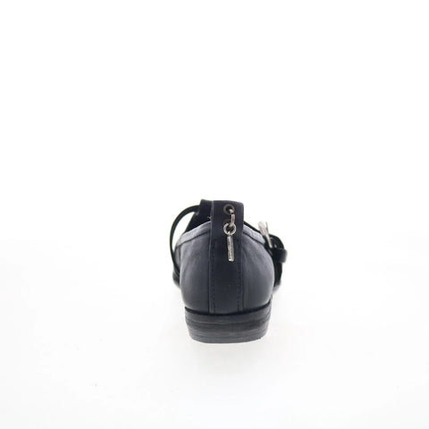 A.S. 98 Zoie Womens Black Leather Hook & Loop Loafer Flats Shoes