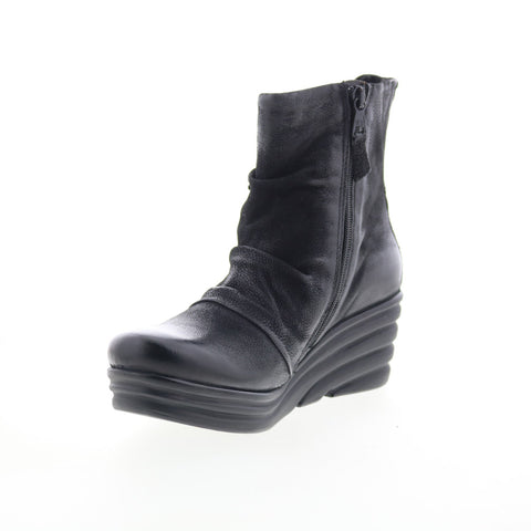 Miz Mooz Zuzu Womens Black Leather Zipper Ankle & Booties Boots