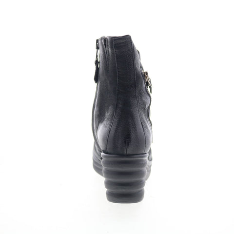 Miz Mooz Zuzu Womens Black Leather Zipper Ankle & Booties Boots