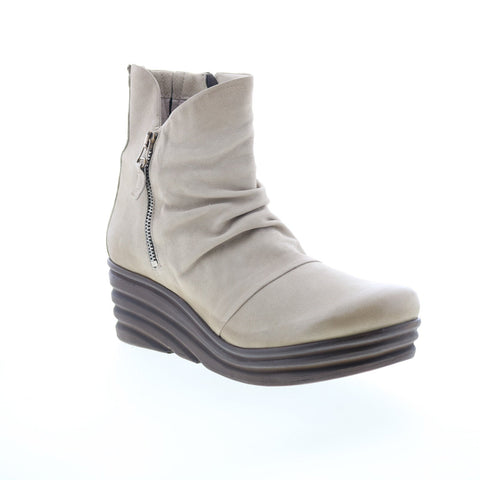 Miz Mooz Zuzu Womens Gray Leather Zipper Ankle & Booties Boots