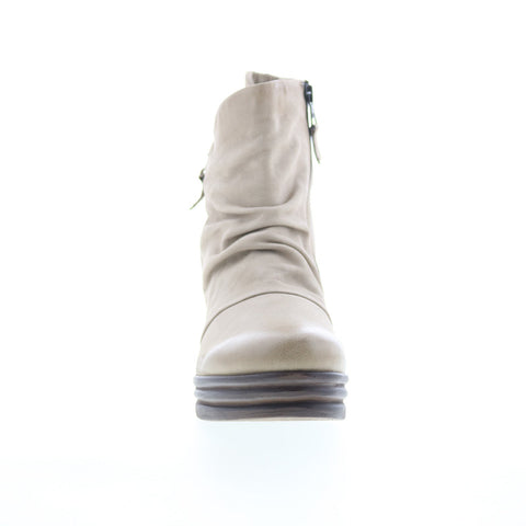 Miz Mooz Zuzu Womens Gray Leather Zipper Ankle & Booties Boots
