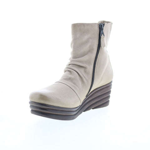 Miz Mooz Zuzu Womens Gray Leather Zipper Ankle & Booties Boots