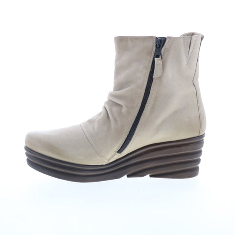 Miz Mooz Zuzu Womens Gray Leather Zipper Ankle & Booties Boots