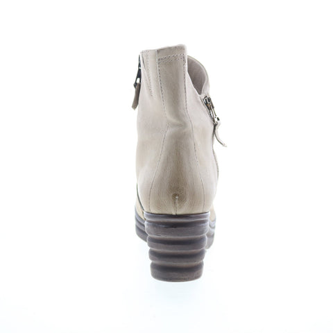Miz Mooz Zuzu Womens Gray Leather Zipper Ankle & Booties Boots