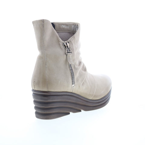 Miz Mooz Zuzu Womens Gray Leather Zipper Ankle & Booties Boots