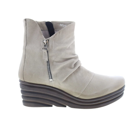 Miz Mooz Zuzu Womens Gray Leather Zipper Ankle & Booties Boots