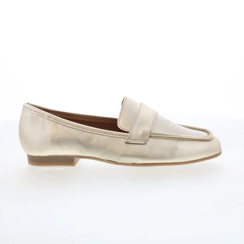 Miz Mooz Zyler Womens Gold Leather Slip On Loafer Flats Shoes