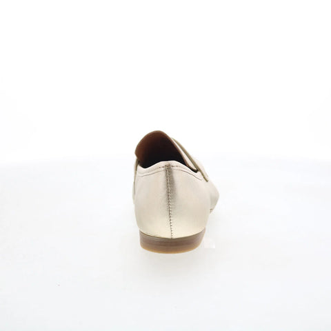 Miz Mooz Zyler Womens Gold Leather Slip On Loafer Flats Shoes