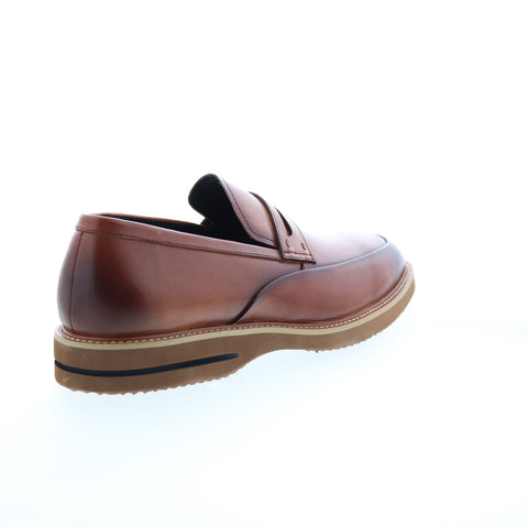 Zanzara Lincoln ZZ1409S Mens Brown Leather Loafers & Slip Ons Penny Shoes