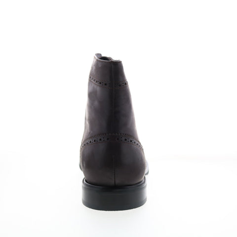 Zanzara York ZZ1418B Mens Brown Leather Lace Up Casual Dress Boots