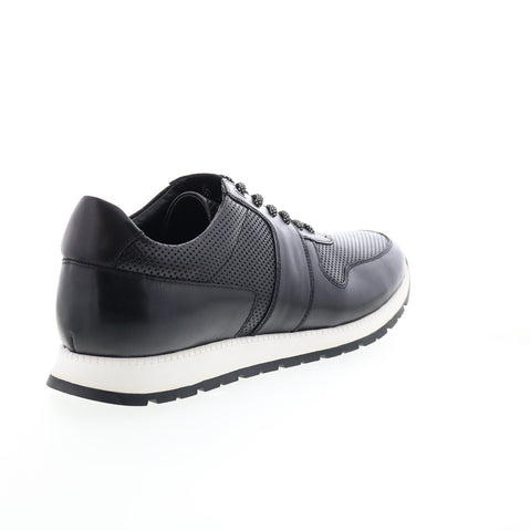 Zanzara Whitley ZZ1520L Mens Black Leather Lace Up Lifestyle Sneakers Shoes