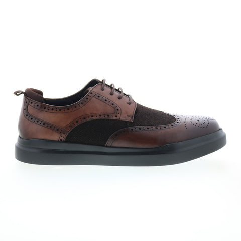 Zanzara Jet ZZ1556L Mens Brown Oxfords & Lace Ups Wingtip & Brogue Shoes