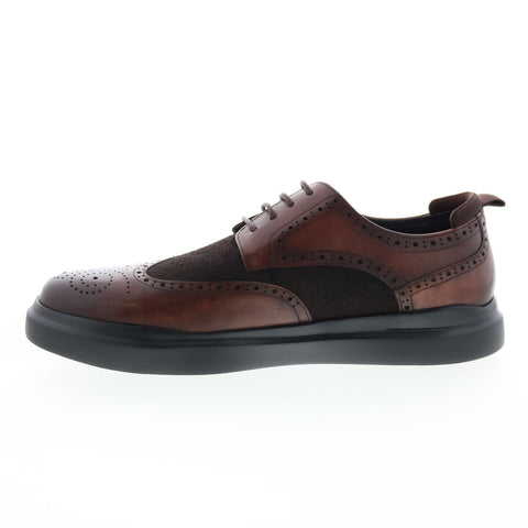 Zanzara Jet ZZ1556L Mens Brown Oxfords & Lace Ups Wingtip & Brogue Shoes