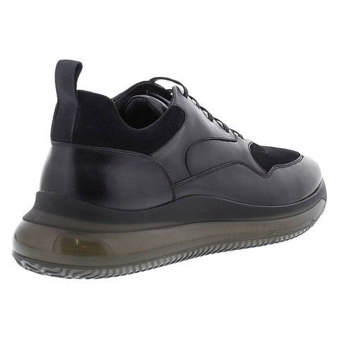 Zanzara Alaric ZZ1572L Mens Black Leather Lace Up Lifestyle Sneakers Shoes