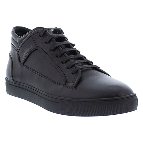 Zanzara Beau ZZ1574H Mens Black Leather Lace Up Lifestyle Sneakers Shoes
