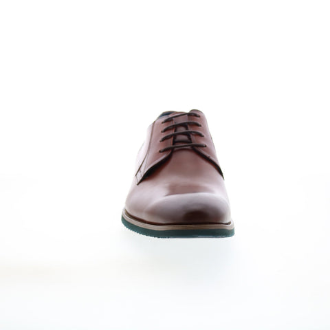 Zanzara Shaw ZZ1641C Mens Brown Leather Oxfords & Lace Ups Plain Toe Shoes