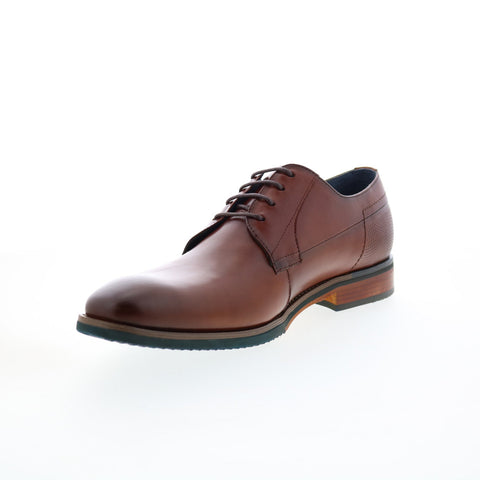 Zanzara Shaw ZZ1641C Mens Brown Leather Oxfords & Lace Ups Plain Toe Shoes