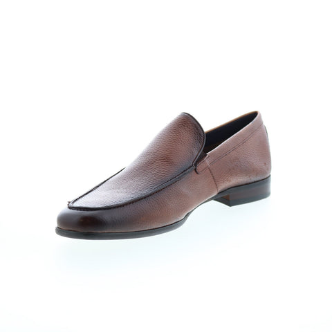 Zanzara Wells ZZ1676S Mens Brown Leather Loafers & Slip Ons Casual Shoes