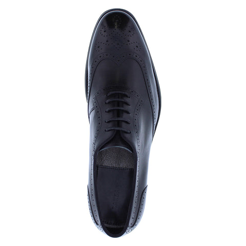 Zanzara Zev ZZ1686C Mens Black Oxfords & Lace Ups Wingtip & Brogue Shoes