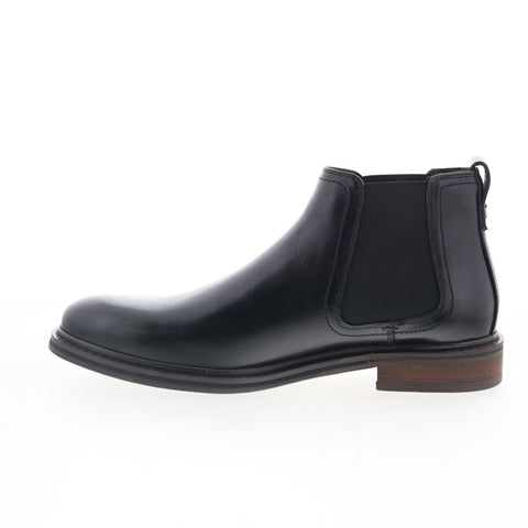 Zanzara Casey ZZ1730B Mens Black Leather Slip On Chelsea Boots