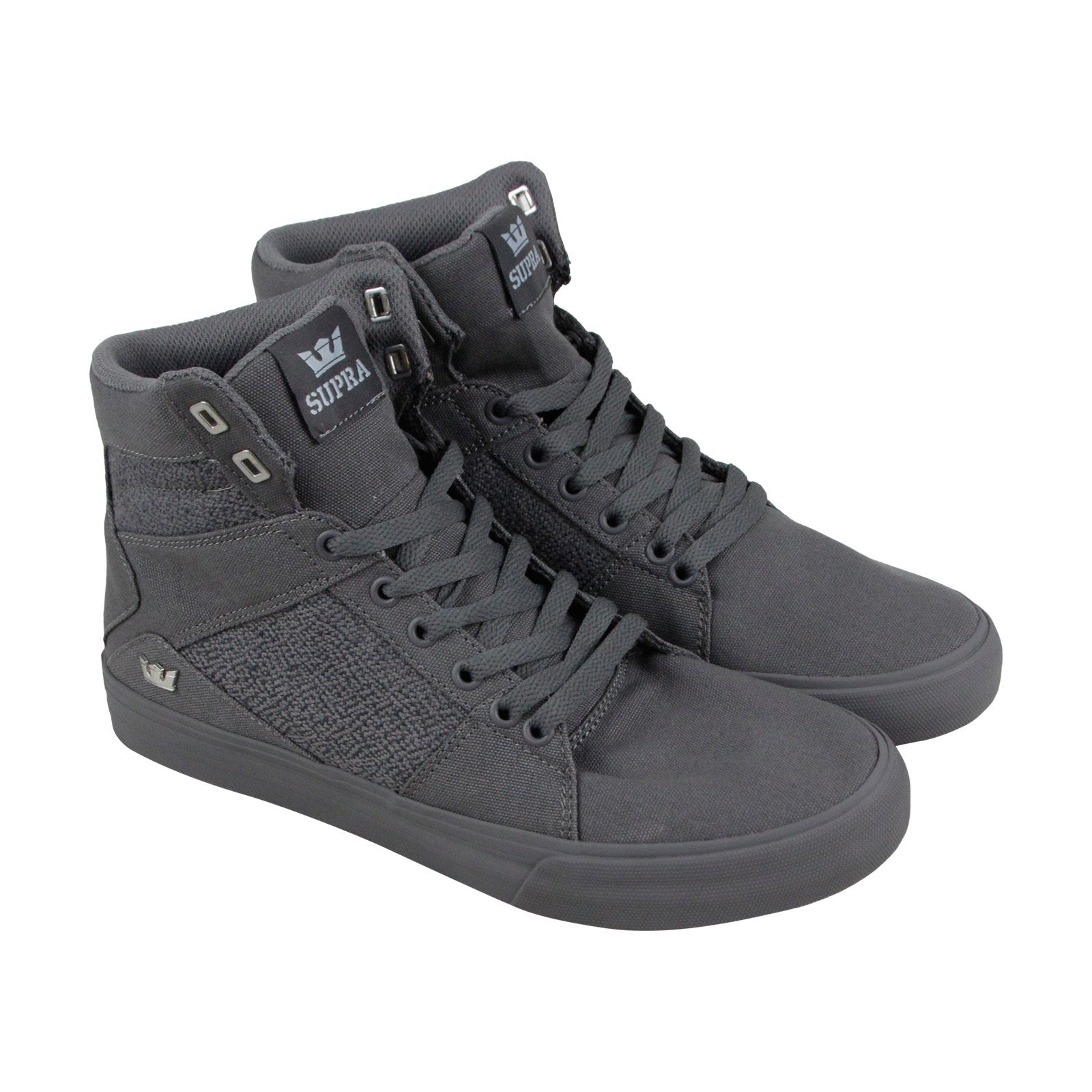 Supra Aluminum 05662-020-M Mens Gray Canvas High Top Skate Sneake - Ruze Shoes