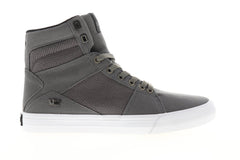 Supra Aluminum 05662-023-M Mens Gray Canvas Lace Up High Top Sneakers Shoes
