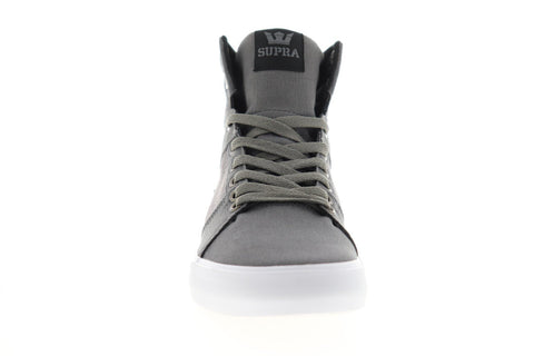 Supra Aluminum 05662-023-M Mens Gray Canvas Lace Up High Top Sneakers Shoes