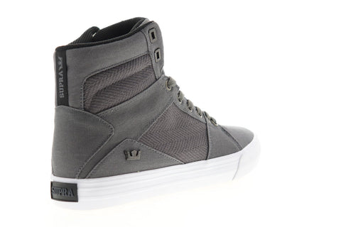Supra Aluminum 05662-023-M Mens Gray Canvas Lace Up Skate Sneakers