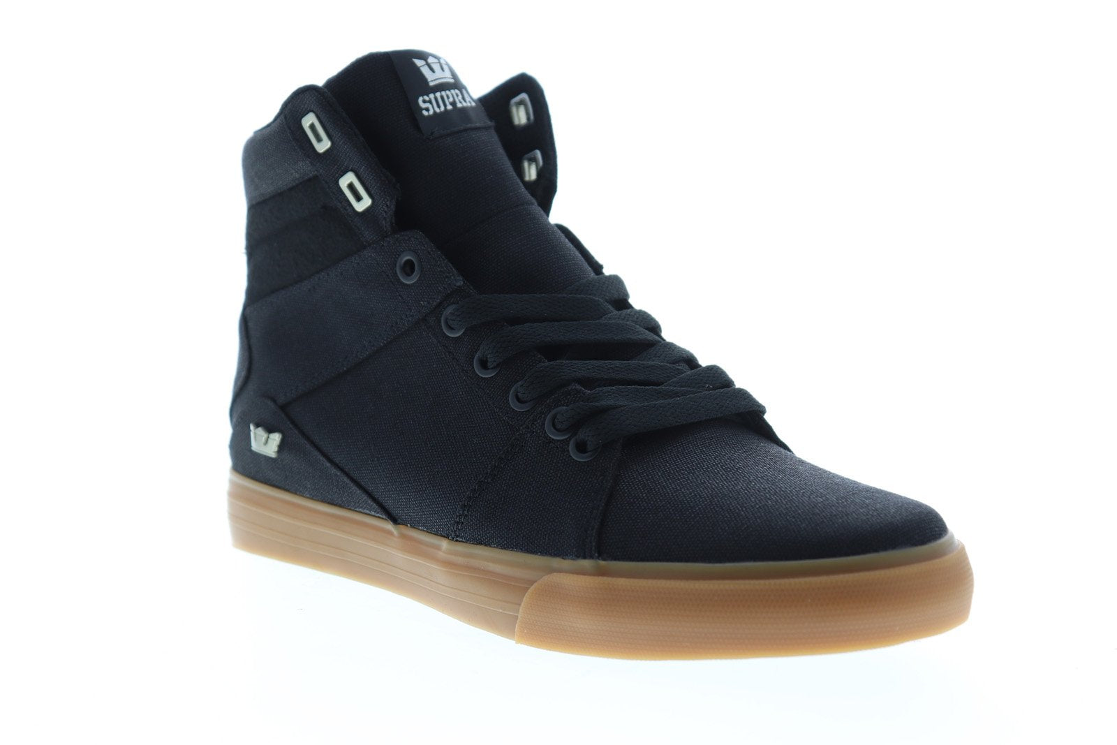 靴 SUPRA FOOTWEAR Supra Aluminum 05662-038-M Mens Black Canvas Surf Low Top Skate