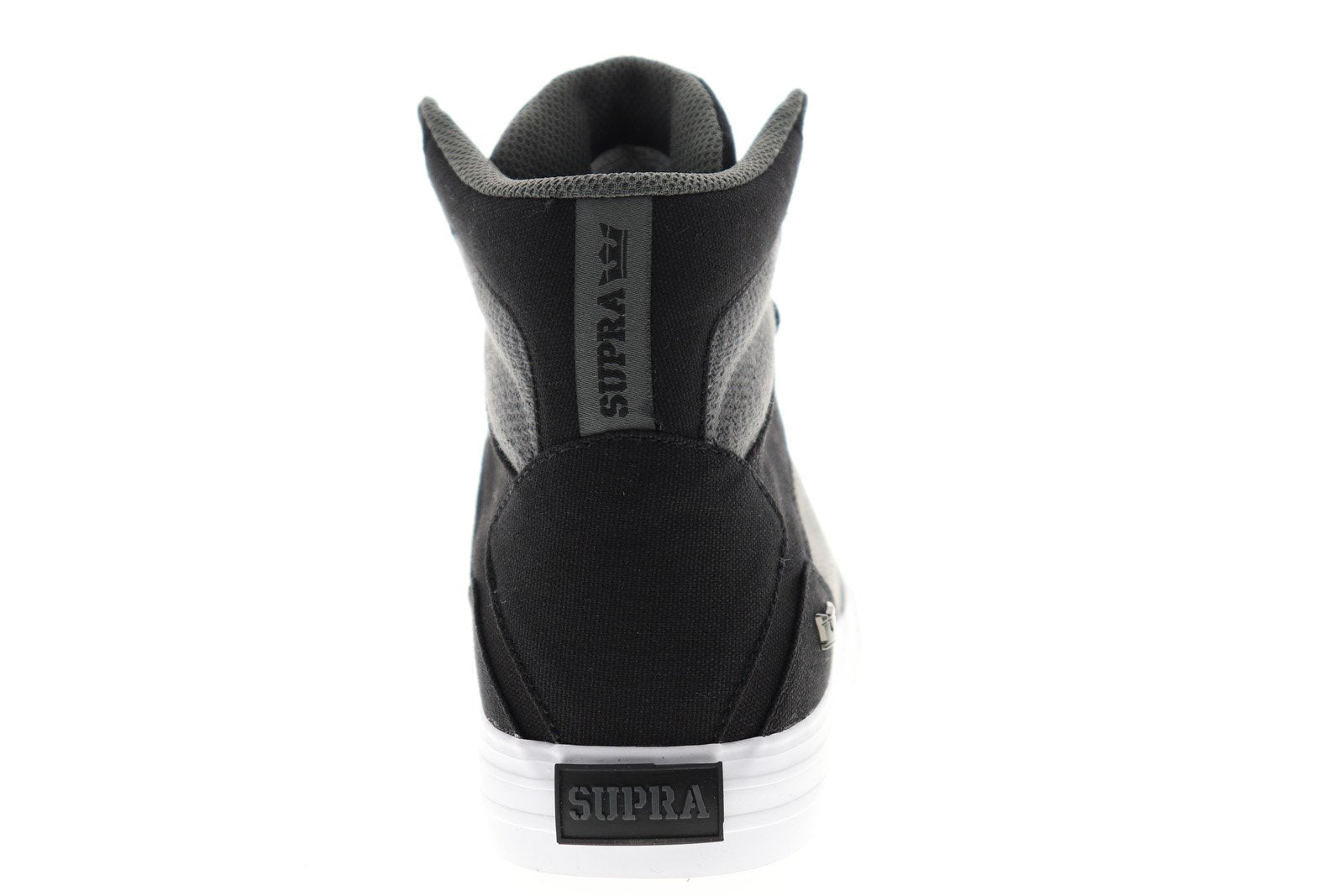 靴 SUPRA FOOTWEAR Supra Aluminum 05662-062-M Mens Black Canvas Surf Mid Top Skate