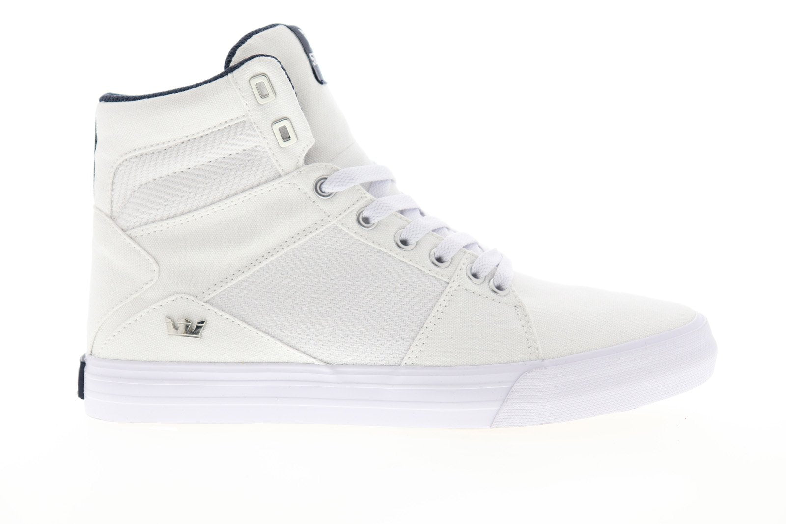 Supra Aluminum 05662-101-M Mens White Canvas Lace Up Skate