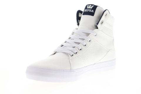 Supra Aluminum 05662-101-M Mens White Canvas High Top Sneakers Shoes