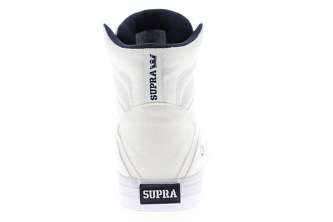 Supra Aluminum 05662-101-M Mens White Canvas High Top Sneakers Shoes
