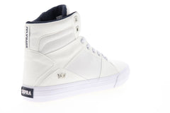 Supra Aluminum 05662-101-M Mens White Canvas Lace Up Skate