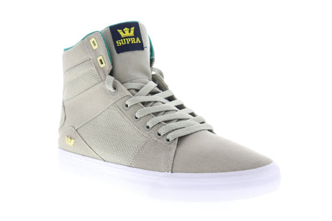Supra Aluminum 05662-256-M Mens Gray Canvas Lace Up Skate Sneakers