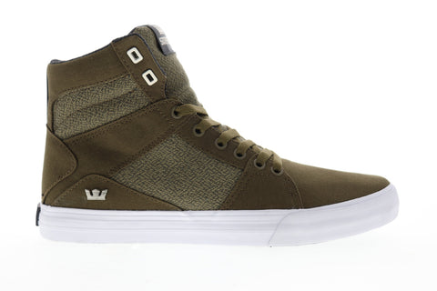 Supra Aluminum 05662-323-M Mens Green Canvas High Top Skate Sneakers Shoes