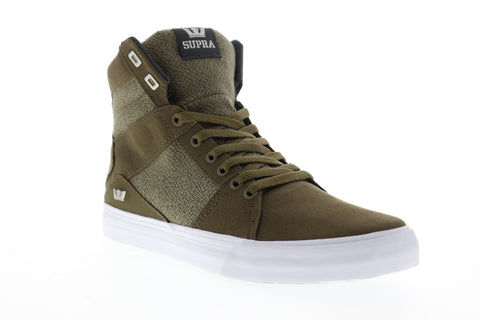 Supra Aluminum 05662-323-M Mens Green Canvas High Top Skate Sneakers Shoes