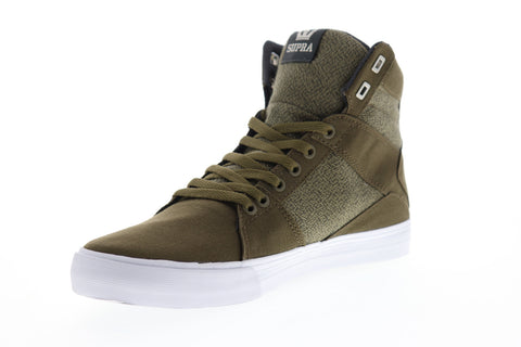 Supra Aluminum 05662-323-M Mens Green Canvas High Top Skate Sneakers Shoes