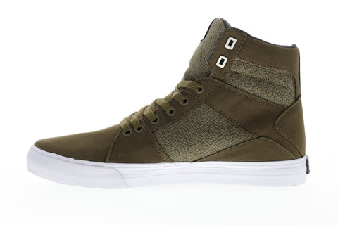 Supra Aluminum 05662-323-M Mens Green Canvas High Top Skate Sneakers Shoes