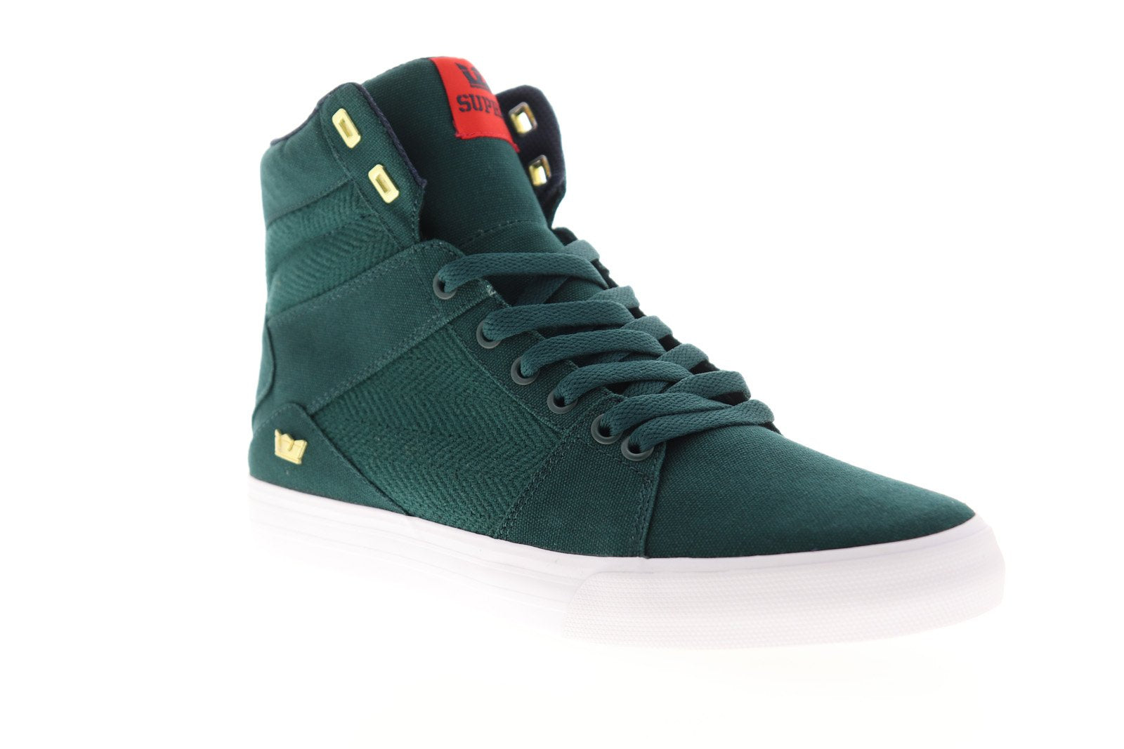 Supra Aluminum 05662-366-M Mens Green Canvas Lace Up Skate