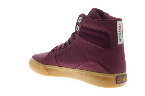 Supra Aluminum Mens Red Canvas High Top Lace Up Sneakers Shoes