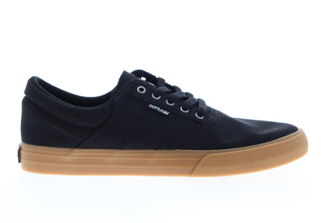 Supra Cobalt 05663-038-M Mens Black Canvas Lace Up Low Top Sneakers Shoes